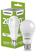 Лампа светодиодная A60 груша 20Вт 230В 4000К E27 | LL-A60-20-230-40-E27-G | GENERICA Лампа светодиодная A60 груша 20Вт 230В 4000К E27 | LL-A60-20-230-40-E27-G | GENERICA