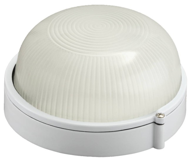 Светильник уличный СВЕТОЗАР влагозащищенный, круг, цвет белый, 60Вт Светильник уличный СВЕТОЗАР влагозащищенный, круг, цвет белый, 60Вт