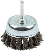 Корщетка-чашка, со штифтом, стальная витая проволока 70 мм