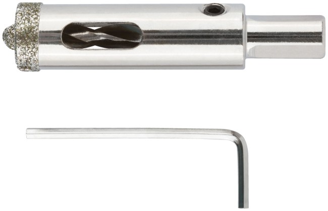 Коронка кольцевая по керамограниту, камню и кафелю алмазная с центровочным сверлом 16х70 мм