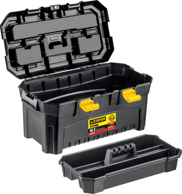 STAYER TITAN-16, 420 x 250 x 230 мм, (16″), пластиковый ящик для инструментов (38016-16)