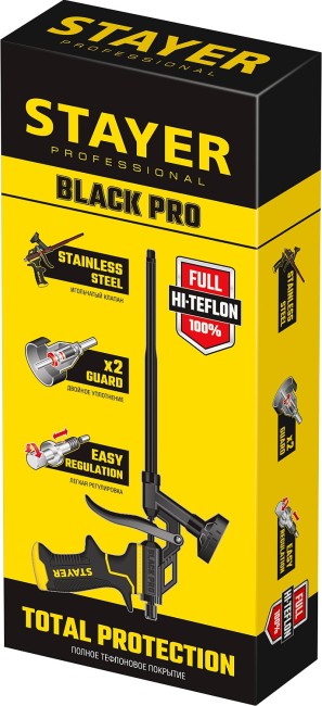 STAYER Black PRO, тефлоновый пистолет для монтажной пены, Professional (06862_z02) STAYER Black PRO, тефлоновый пистолет для монтажной пены, Professional (06862_z02)
