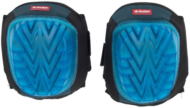 ЗУБР с гелевым наполнителем, защитные наколенники с пластиковой накладкой(11522)