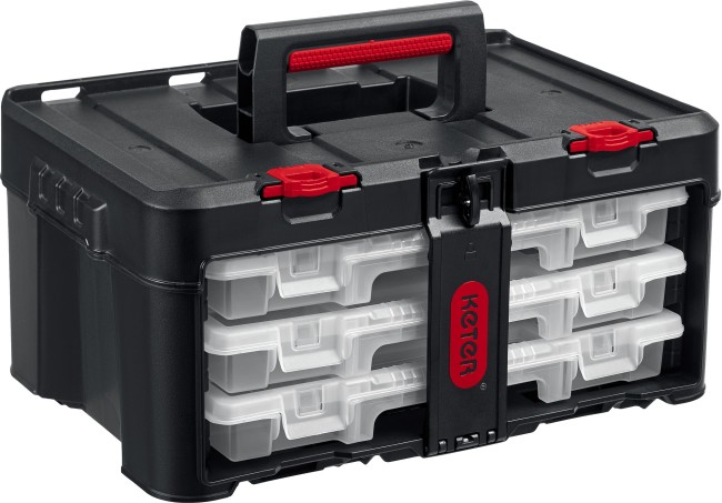 KETER STACKNROLL, 481 х 332 х 233 мм, (19″), пластиковый ящик с 3 органайзерами и 18 ячейками (38406) KETER STACKNROLL, 481 х 332 х 233 мм, (19″), пластиковый ящик с 3 органайзерами и 18 ячейками (38406)