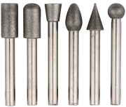 Шарошки усиленная сталь с алмазным напылением, штифт диам. 6 мм, 6 шт.