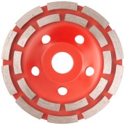 Диск алмазный шлифовальный, посадочный диаметр 22,2 мм, сегментный, двойной ряд 125 мм Диск алмазный шлифовальный, посадочный диаметр 22,2 мм, сегментный, двойной ряд 125 мм
