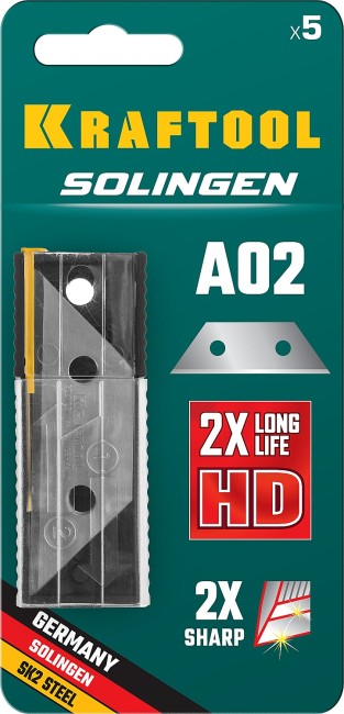 KRAFTOOL Solingen-А02, 5 шт, трапециевидные лезвия (09627-S5)