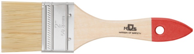 Кисть флейцевая, натур. cветлая щетина, деревянная ручка  2" (50 мм)