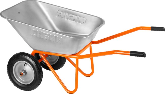 СИБИН СТ-22, 110 л, 200 кг, двухколесная, оцинкованная сталь, строительная тачка (39905) СИБИН СТ-22, 110 л, 200 кг, двухколесная, оцинкованная сталь, строительная тачка (39905)
