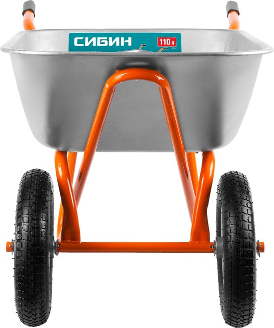 СИБИН СТ-22, 110 л, 200 кг, двухколесная, оцинкованная сталь, строительная тачка (39905) СИБИН СТ-22, 110 л, 200 кг, двухколесная, оцинкованная сталь, строительная тачка (39905)