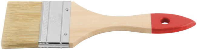 Кисть флейцевая, натур. cветлая щетина, деревянная ручка 2,5" (63 мм)