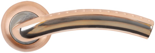 Ручка дверная, модель "Бруно-М", золото/хром