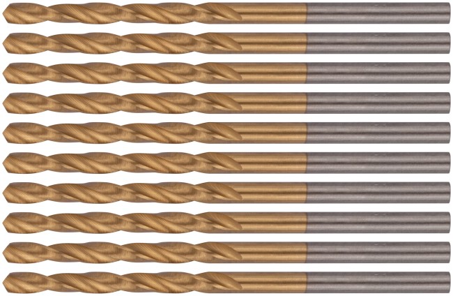 Сверла HSS по металлу, титановое покрытие 3,0 мм (10 шт.)
