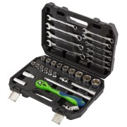 Набор инструментов 32 предмета, CrV, 1/2" Сибртех Набор инструментов 32 предмета, CrV, 1/2" Сибртех