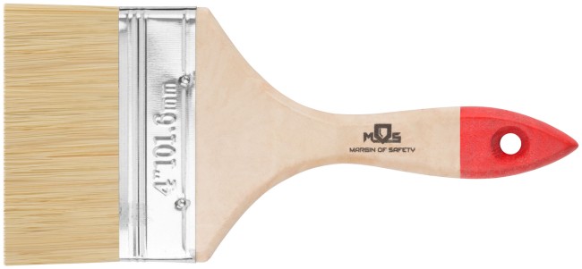 Кисть флейцевая, натур. cветлая щетина, деревянная ручка 4" (100 мм) Кисть флейцевая, натур. cветлая щетина, деревянная ручка 4" (100 мм)