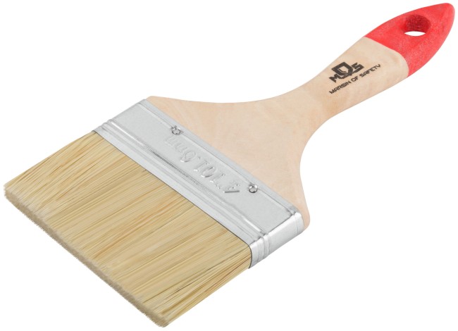 Кисть флейцевая, натур. cветлая щетина, деревянная ручка 4" (100 мм) Кисть флейцевая, натур. cветлая щетина, деревянная ручка 4" (100 мм)