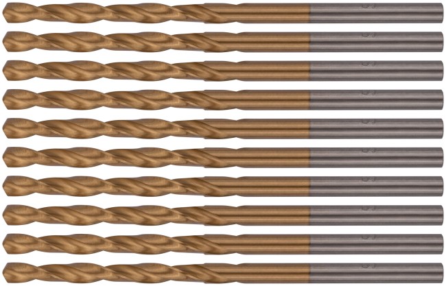 Сверла HSS по металлу, титановое покрытие 3,1 мм (10 шт.) Сверла HSS по металлу, титановое покрытие 3,1 мм (10 шт.)