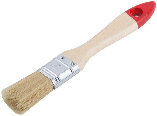 Кисть флейцевая "Оптима", натур. cветлая щетина, деревянная ручка  1" (25 мм)