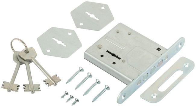 Замок врезной ЗВ8-4С, три круглых ригеля