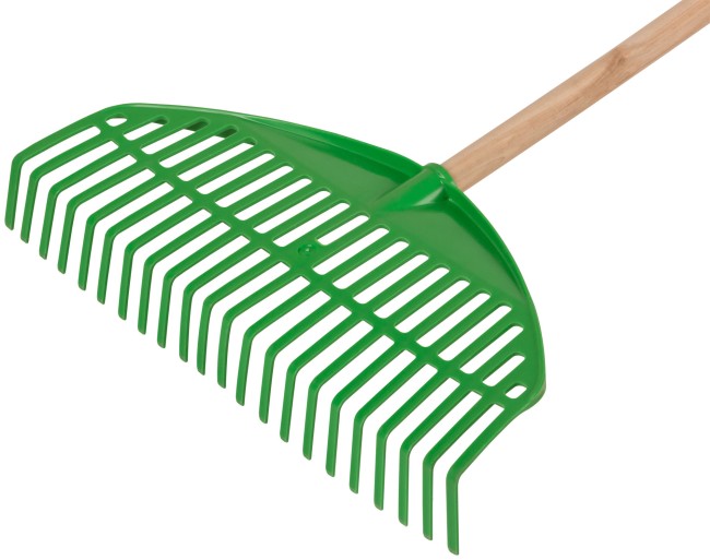 Грабли веерные пластиковые "Оазис", 22 зуба, 440 мм, с деревянным черенком