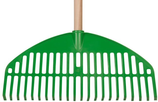Грабли веерные пластиковые "Оазис", 22 зуба, 440 мм, с деревянным черенком