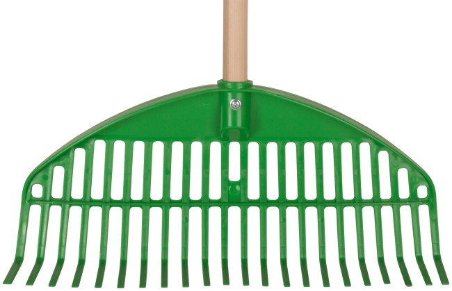 Грабли веерные пластиковые "Оазис", 22 зуба, 440 мм, с деревянным черенком