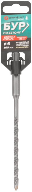 Бур по бетону, SDS-Plus, GreatFlex Light, 6x160 мм