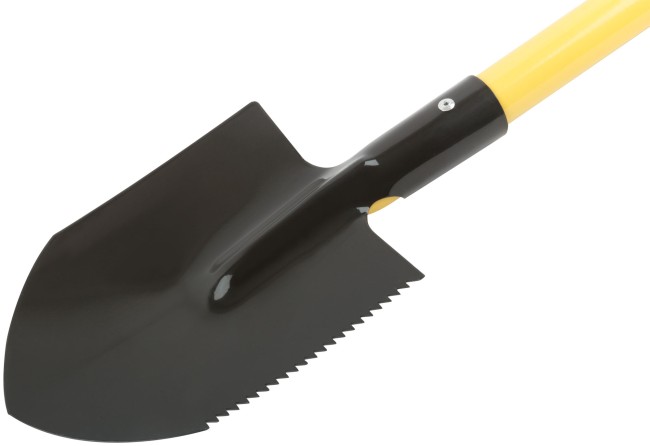 Лопатка туристическая с металлическим черенком и V-ручкой  160х215х760 мм