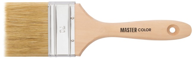 Кисть флейцевая, ширина 70 мм,  толщина 16 мм, 50% ПБT/50% свет. натур. щетина, нержавеющий обжим.