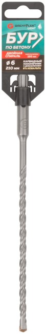 Бур по бетону, SDS-Plus, GreatFlex Light, 6x210 мм Бур по бетону, SDS-Plus, GreatFlex Light, 6x210 мм