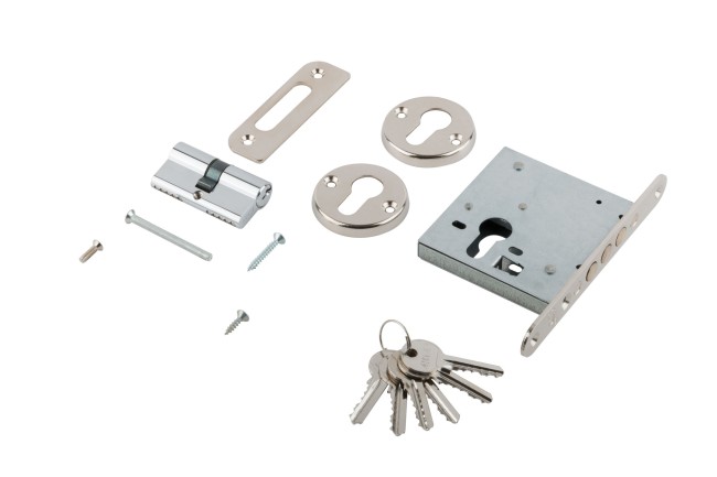 Замок врезной ЗВ1-2, три круглых ригеля