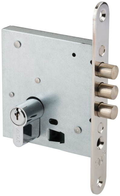 Замок врезной ЗВ1-2, три круглых ригеля