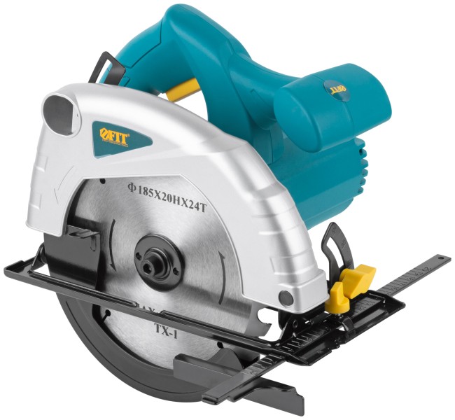 Пила дисковая 1200 Вт; 4500 об/мин; 185/20 мм; жел. опора; рез. накл.; коробка