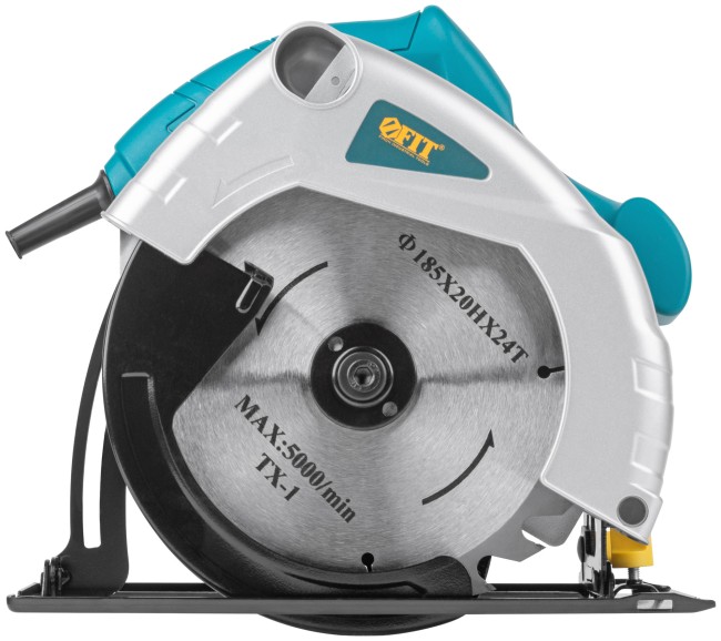 Пила дисковая 1200 Вт; 4500 об/мин; 185/20 мм; жел. опора; рез. накл.; коробка
