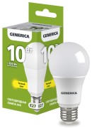 Лампа светодиодная A60 груша 10Вт 230В 3000К E27 | LL-A60-10-230-30-E27-G | GENERICA Лампа светодиодная A60 груша 10Вт 230В 3000К E27 | LL-A60-10-230-30-E27-G | GENERICA