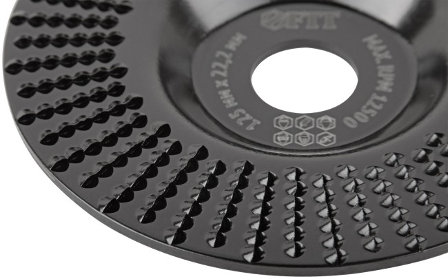 Диск обдирочный по дереву, плоский, посадочный диаметр 22,2 мм, 125 мм, средняя насечка