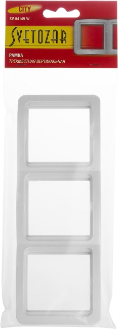 СВЕТОЗАР Гамма, тройная, вертикальная, цвет белый, накладная панель (SV-54149-W) СВЕТОЗАР Гамма, тройная, вертикальная, цвет белый, накладная панель (SV-54149-W)