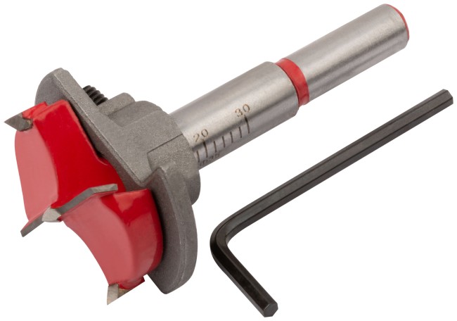 Сверло Форстнера (фреза) с карбидными вставками и ограничителем глубины 35 мм