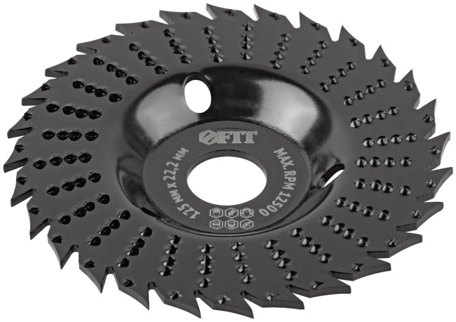 Диск-фреза обдирочный по дереву, плоский, посадочный диаметр 22,2 мм, 125 мм, грубая насечка