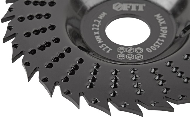 Диск-фреза обдирочный по дереву, плоский, посадочный диаметр 22,2 мм, 125 мм, грубая насечка