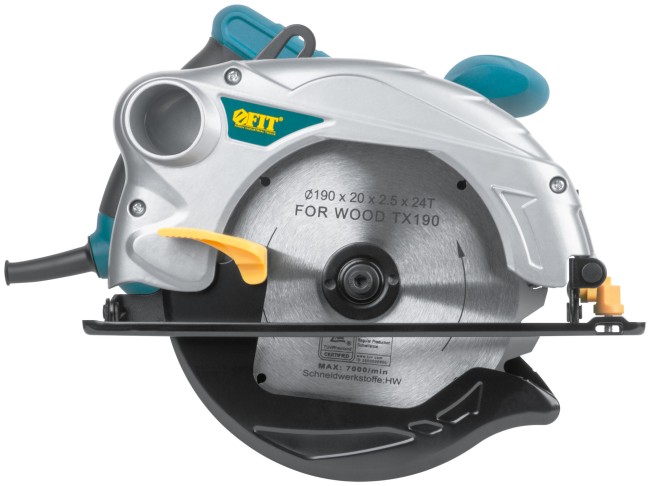 Пила дисковая 1300 Вт; 4700 об/мин; 190/20 мм; жел. опора; рез. накл.; блок шпинд.; коробка