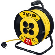 Силовой удлинитель на катушке STAYER S 225 ПВС 2x2.5 50м 3750Вт 55070-50 Силовой удлинитель на катушке STAYER S 225 ПВС 2x2.5 50м 3750Вт 55070-50