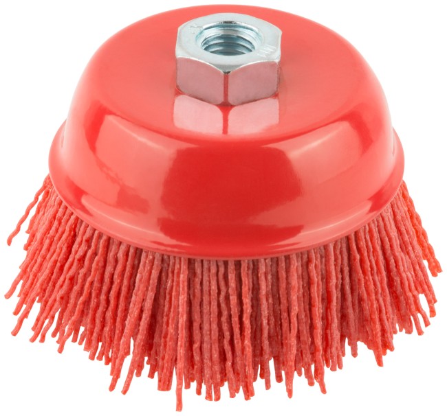 Корщетка-чашка нейлоновая, гайка М14, Профи 100 мм Корщетка-чашка нейлоновая, гайка М14, Профи 100 мм