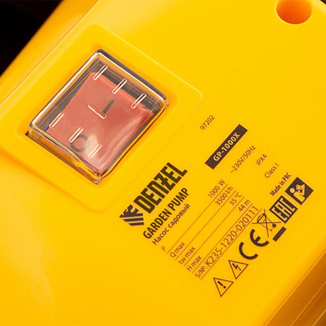 Садовый поверхностный насос GP 1000Х, 1000 Вт, 3500 л/ч, подъем 44 м, нержавейка Denzel Садовый поверхностный насос GP 1000Х, 1000 Вт, 3500 л/ч, подъем 44 м, нержавейка Denzel