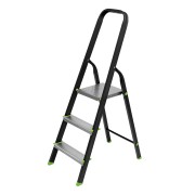 Стремянка, 3 ступени, стальной профиль, алюминиевые ступени Россия Сибртех