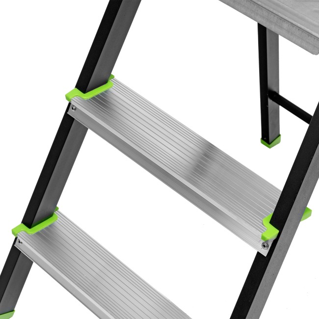 Стремянка, 3 ступени, стальной профиль, алюминиевые ступени Россия Сибртех Стремянка, 3 ступени, стальной профиль, алюминиевые ступени Россия Сибртех