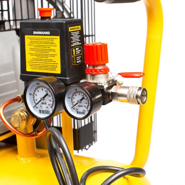 Компрессор воздушный BCI2300/50, ременный привод, 2.3 кВт, 50 литров, 400 л/мин Denzel