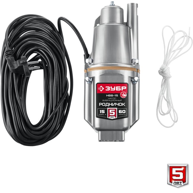 ЗУБР Родничок-В, 15 м, вибрационный насос с верхним забором (НВВ-15)