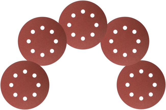 Круги шлифовальные с отверстиями (липучка), алюминий-оксидные, 125 мм, 5 шт. Р 120