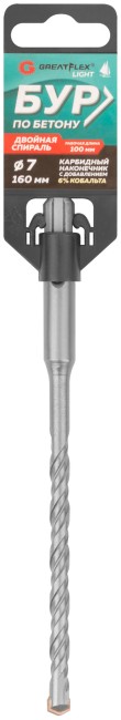 Бур по бетону, SDS-Plus, GreatFlex Light, 7x160 мм